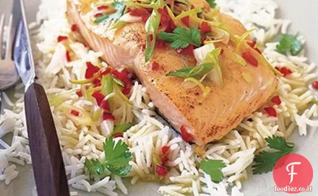 Salmone con peperoncino e burro di lime
