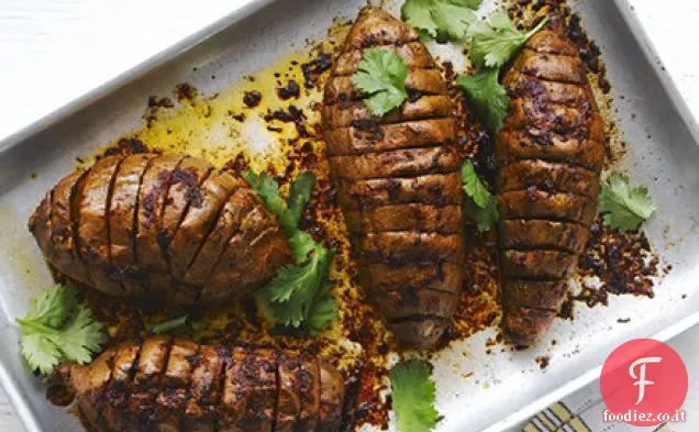 Chipotle hasselback patate dolci