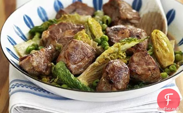Agnello e lattuga pan-fry