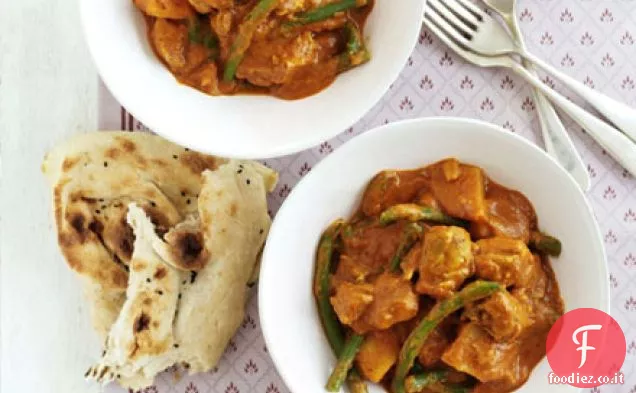 Curry di pollo, patate e fagiolini