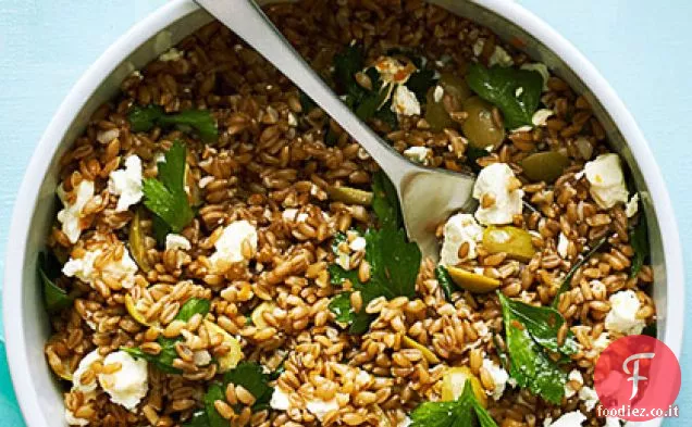 Farro, Oliva verde e insalata di Feta