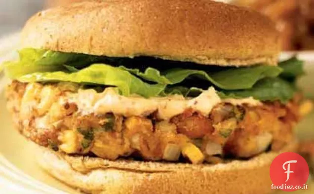 Hamburger di fagioli Pinto sud-ovest con maionese Chipotle