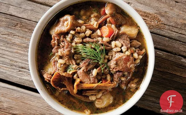 Stufato d'oca con orzo e radice di sedano