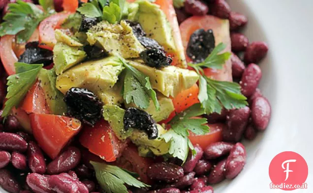Fagioli, pomodori e avocado