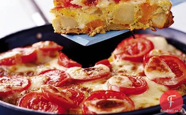 Tortilla di patate e mozzarella confuse