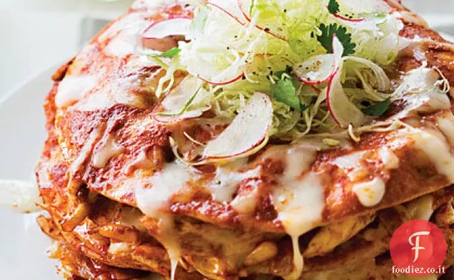 Enchiladas pollo impilati