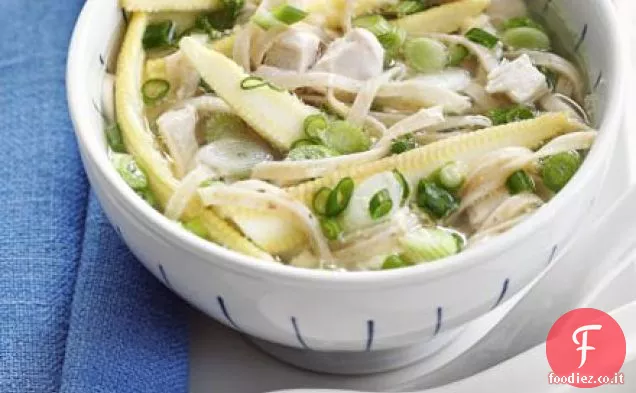 Zuppa di noodle di pollo all'uovo