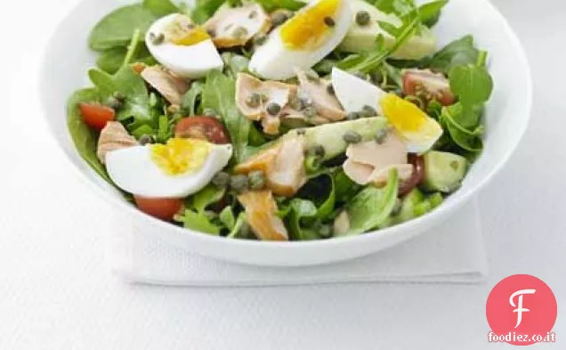 Salmone affumicato a caldo e insalata di uova