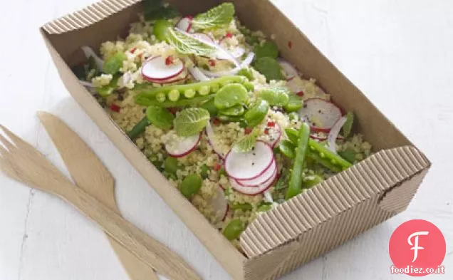 Bulgur & insalata di fave con condimento piccante