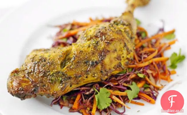 Pollo indiano facile con insalata di cavolo