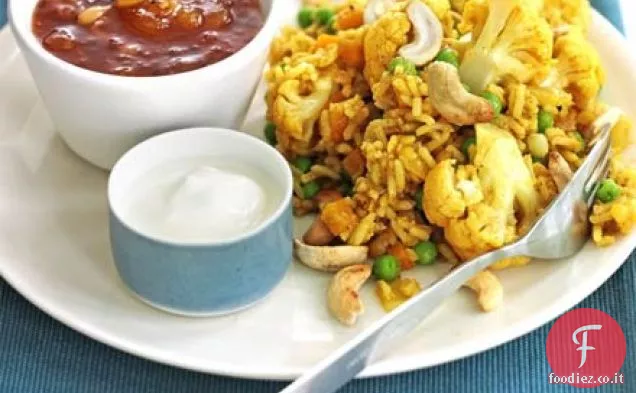 Riso speziato e lenticchie con cavolfiore