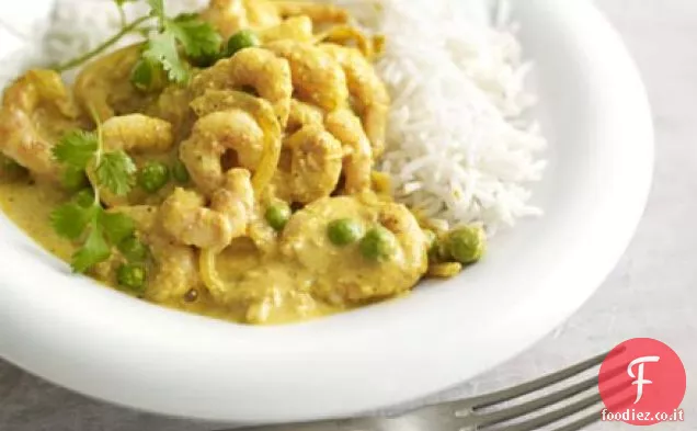 Korma di gamberi e piselli