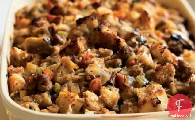 Ripieno di pasta madre con pere e salsiccia