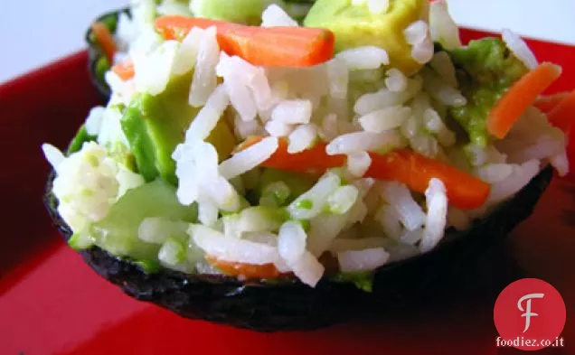 Avocado ripieno di sushi