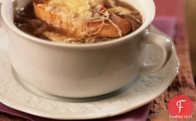Zuppa di cipolle con Crostini di Formaggio