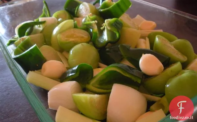 Poblano arrosto e Guacamole al Tomatillo