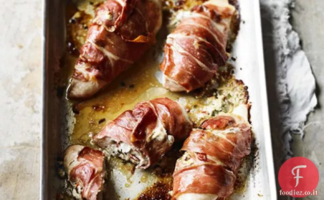 Pollo farcito con formaggio di capra e dragoncello