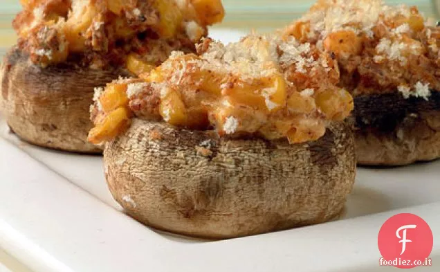 Crema di mais e Chorizo-Funghi ripieni