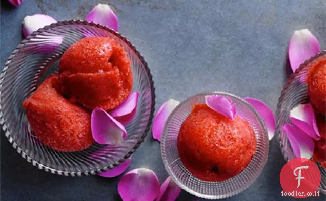 Sorbetto alla fragola e rosa