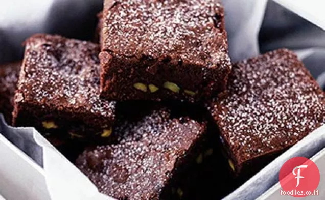 Brownies al mirtillo e pistacchio