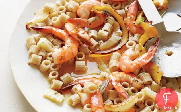 Ditalini di Gamberi e Finocchi arrosto