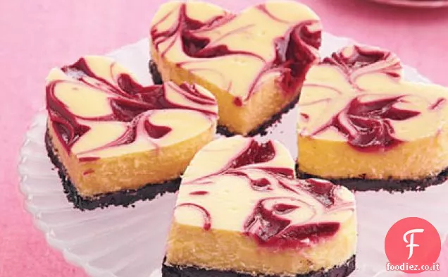 Barrette di Cheesecake al cioccolato bianco al lampone