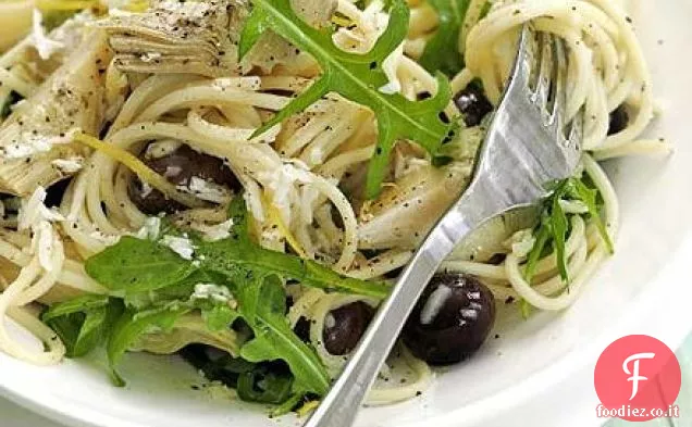 Pasta di carciofi, olive e limone