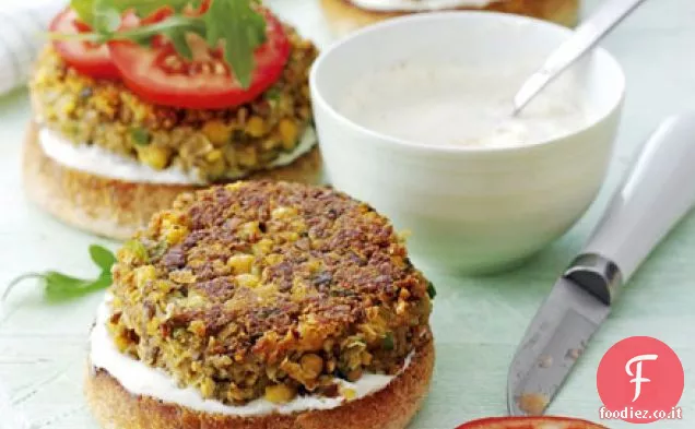 Hamburger di funghi e ceci