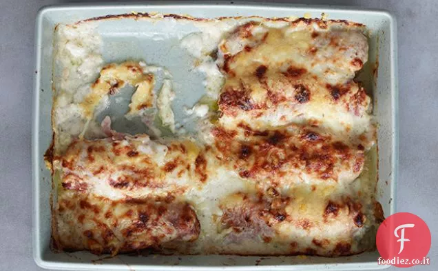 Indivia brasata con Prosciutto e Gruyère