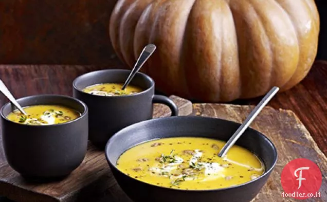Crema di zucca e zuppa di lenticchie