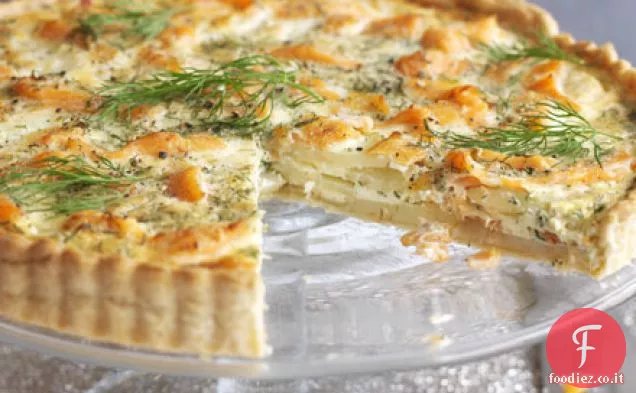 Crostata di salmone, aneto e patate
