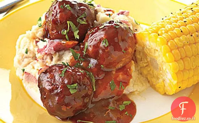 Slow-Cooker BBQ polpette di tacchino