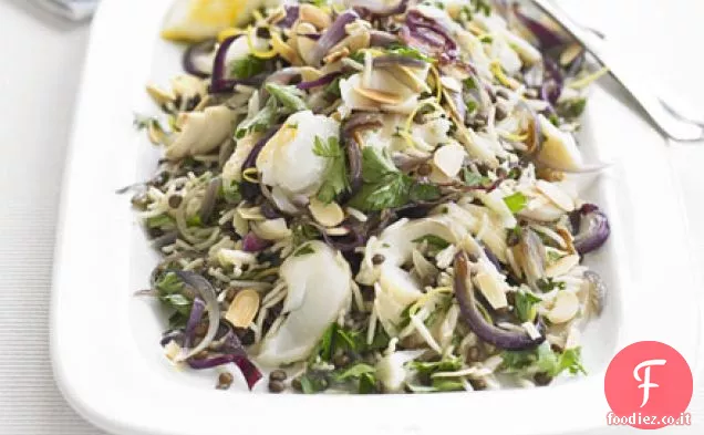 Zesty lenticchie & eglefino pilaf