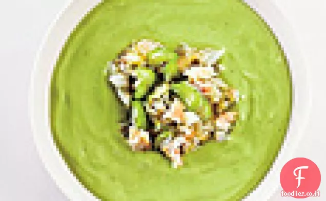 Zuppa di avocado e granchio