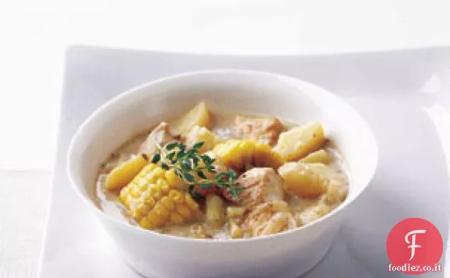 Stufato di pollo e mais vecchio stile