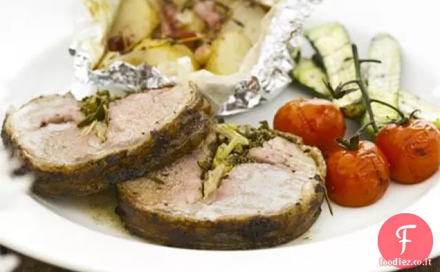 Sella di agnello alla brace con limone e rosmarino