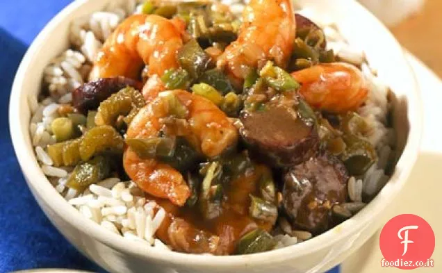 Gumbo di gamberetti e salsiccia