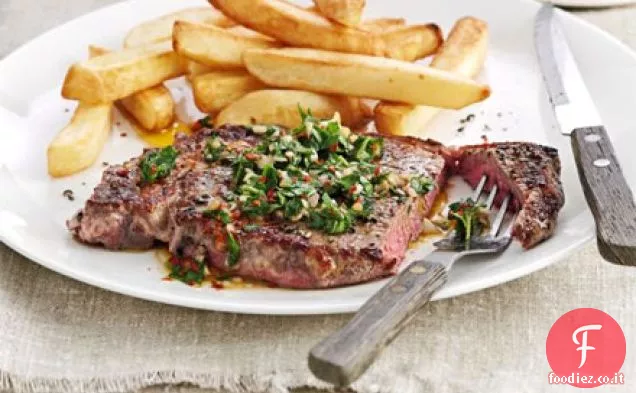 Bistecca con salsa chimichurri