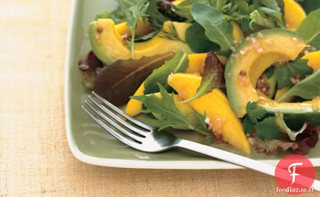 Insalata di avocado e mango con Vinaigrette al frutto della passione