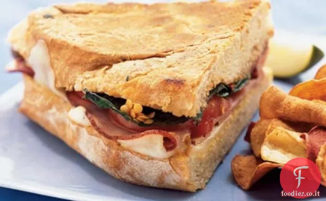 Panini con Mozzarella, Prosciutto e Basilico