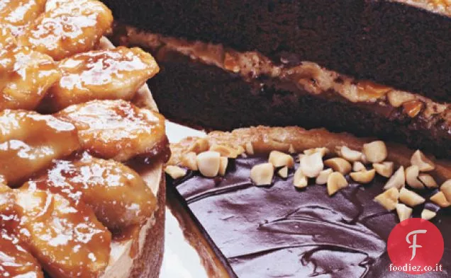 Torta al burro di arachidi e miele con glassa di Ganache