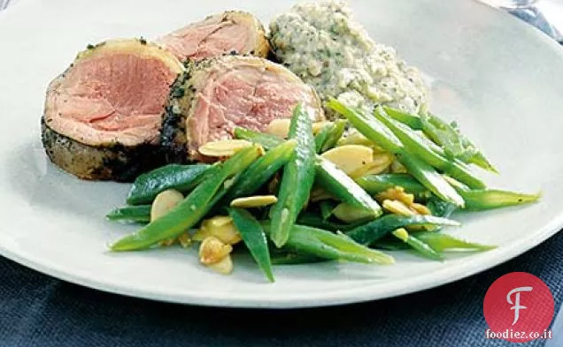 Lombo di agnello con baba ganoush