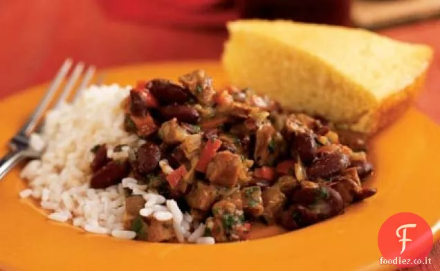 Andouille e Fagioli Rossi con Riso