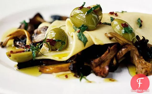 Lasagne aperte di funghi e olive