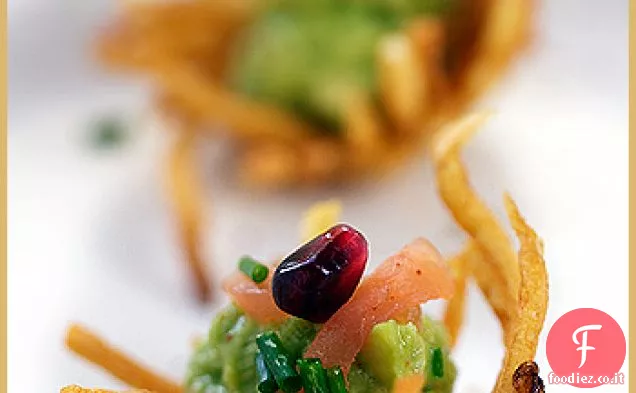 Nidi di patate con Avocado e salmone affumicato