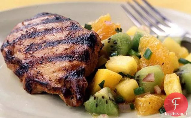 Pollo alla griglia con salsa di frutta