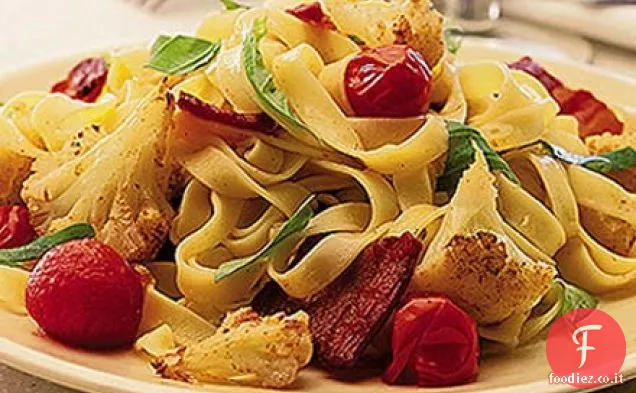 Cavolfiore arrosto, pancetta e peperoncino
