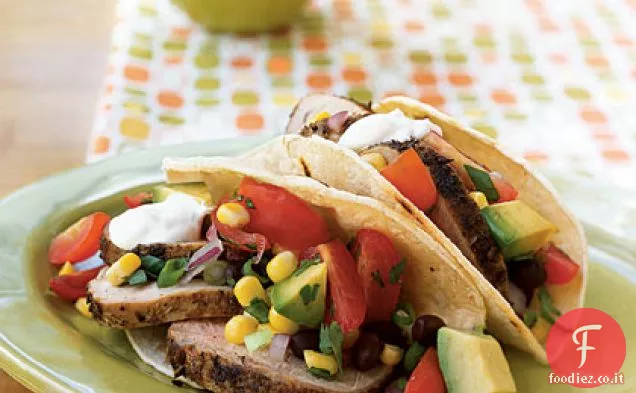 Tacos morbidi di maiale in crosta di cumino