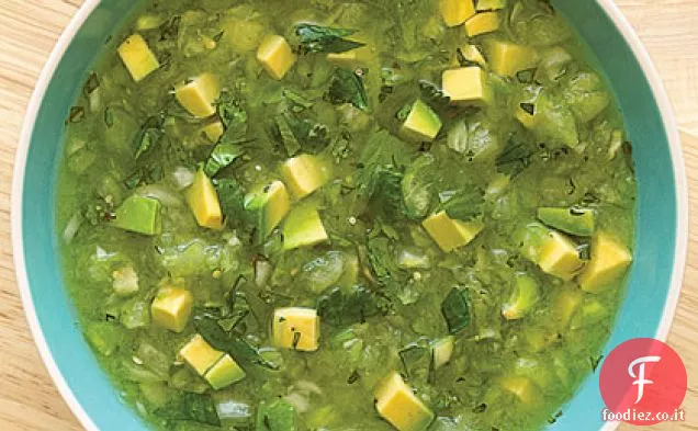 Tomatillo messicano Zuppa di avocado