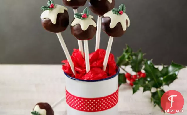 Christmas pudding cake pops